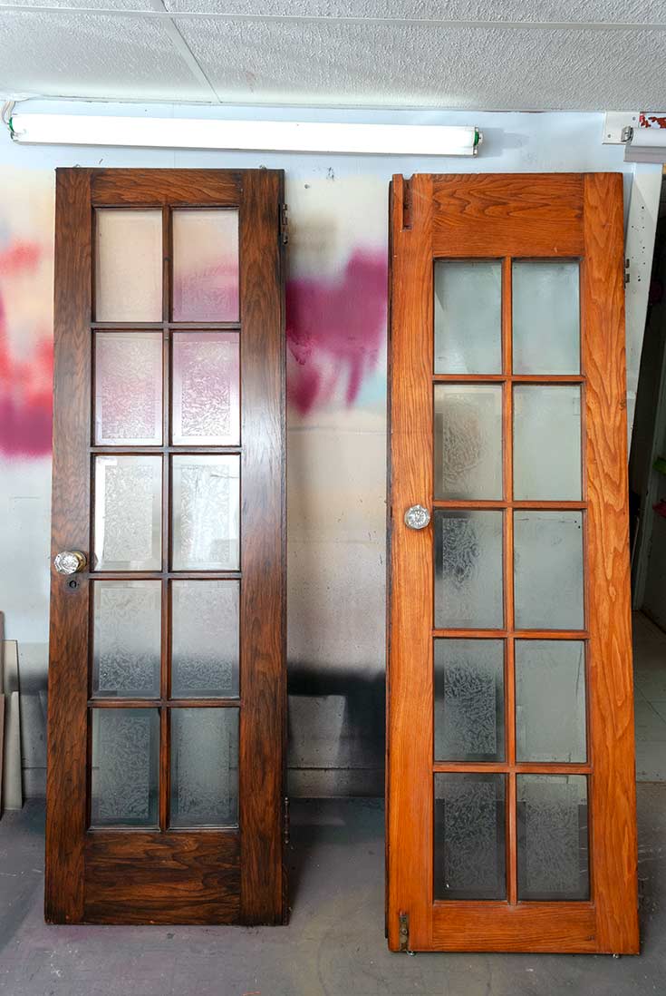 Gel Stained Doors Over Existing Finish before and after