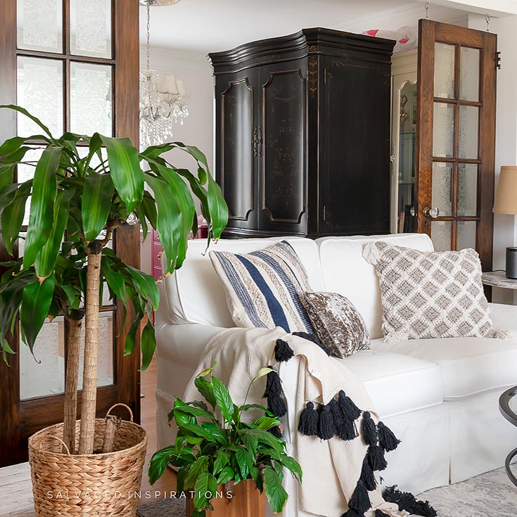 Hanging French Doors In Living Room ReStained