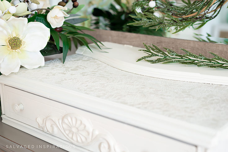 Painted Jewelry Box w Raised Stencil