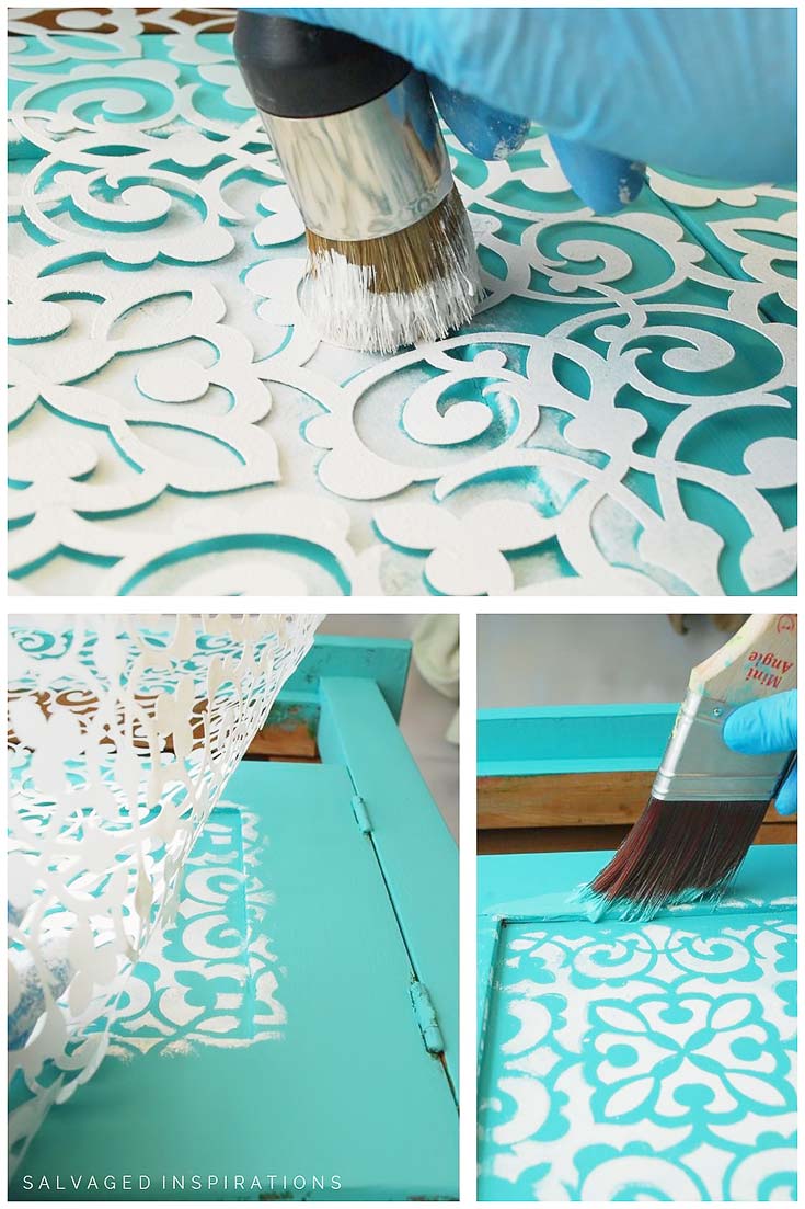 How To Stencil Inset Furniture Panels