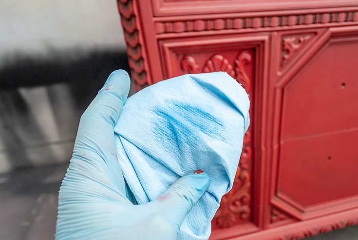 Damp Shop Towel For Distressing