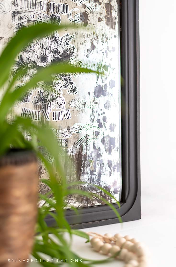 Distressed Mirror w Transfer