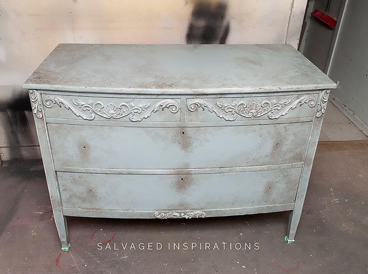 First Coat of Glaze on Dresser