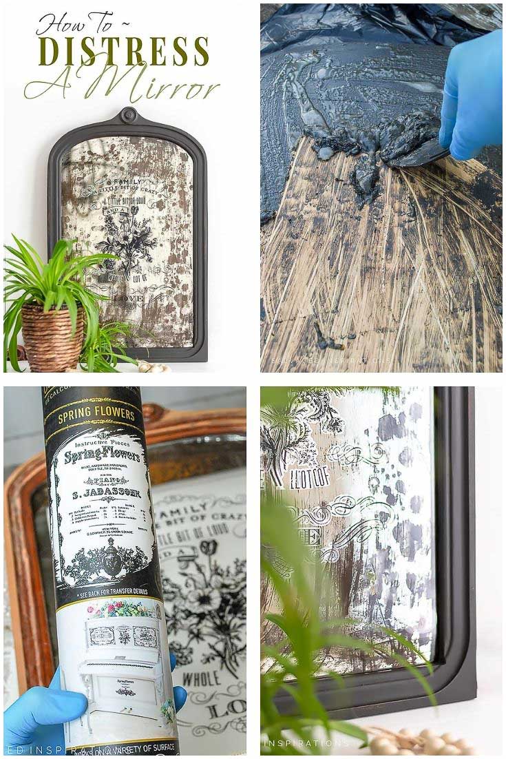 How To Distress A Mirror Collage