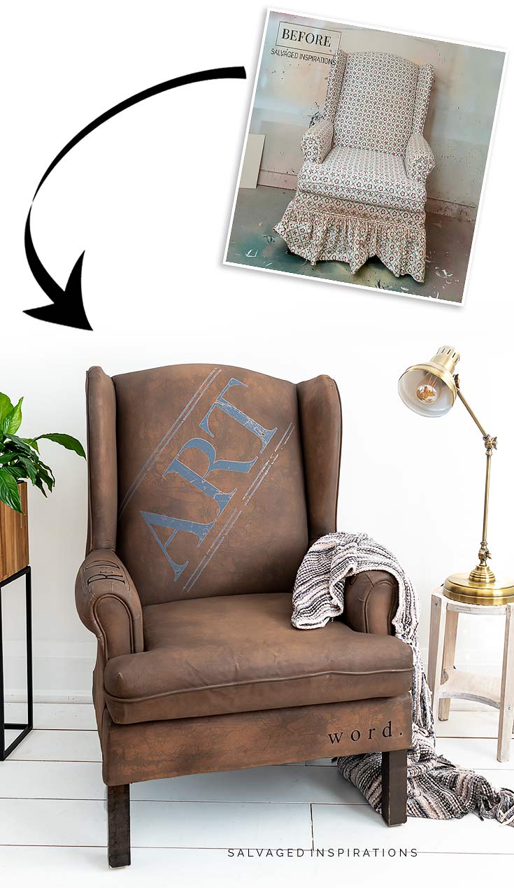 Painted Chair With Transfers Before and After