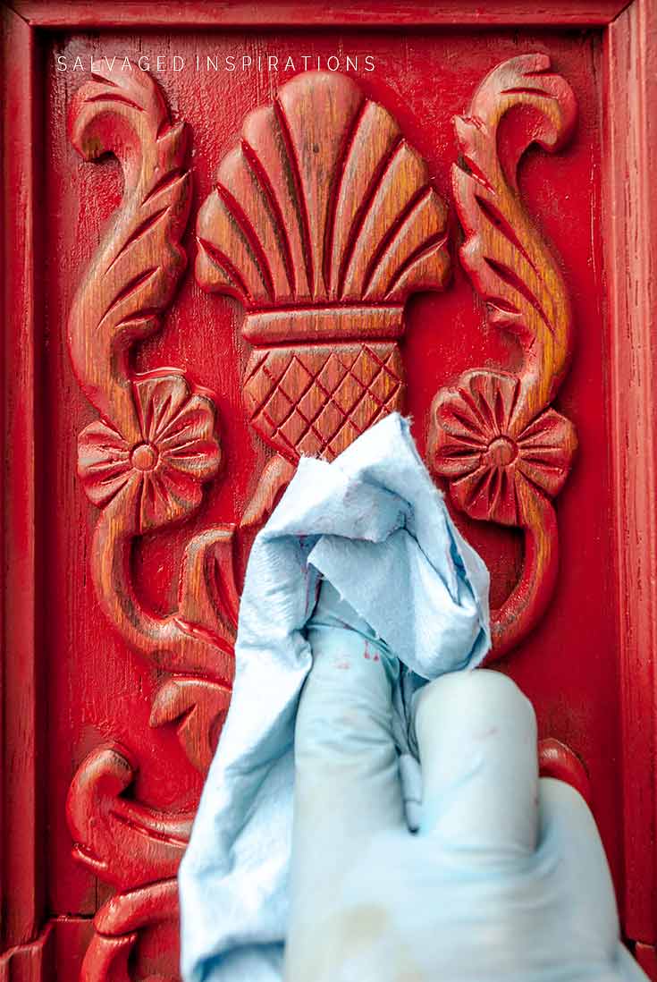 WET Distressing Painted Dresser Details