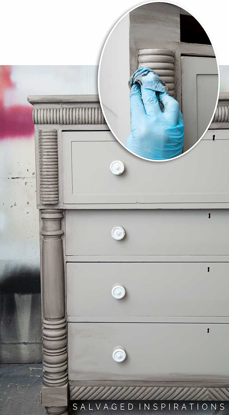 Applying A Paint Wash To Empire Dresser