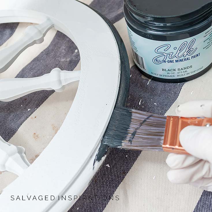 Black Sands Mineral Paint on Tea Cart