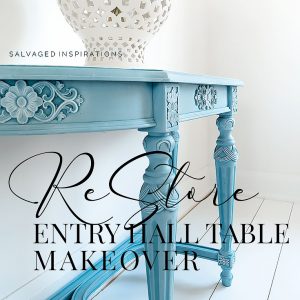 Side View of Silk Painted Entry Table txt