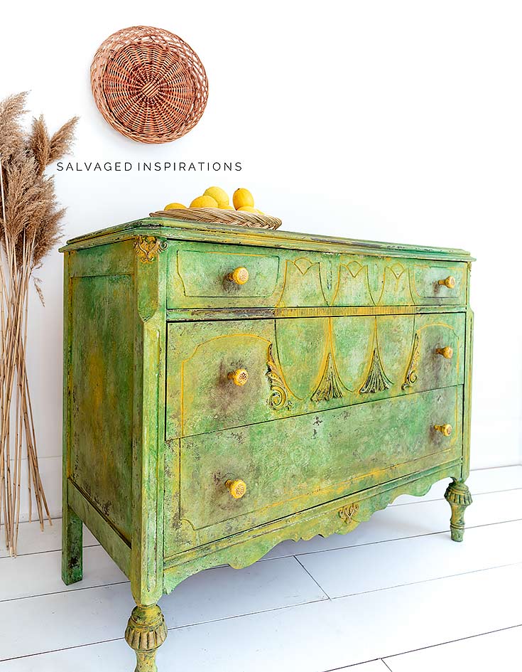 Spring Painted Textured Dresser Makeover