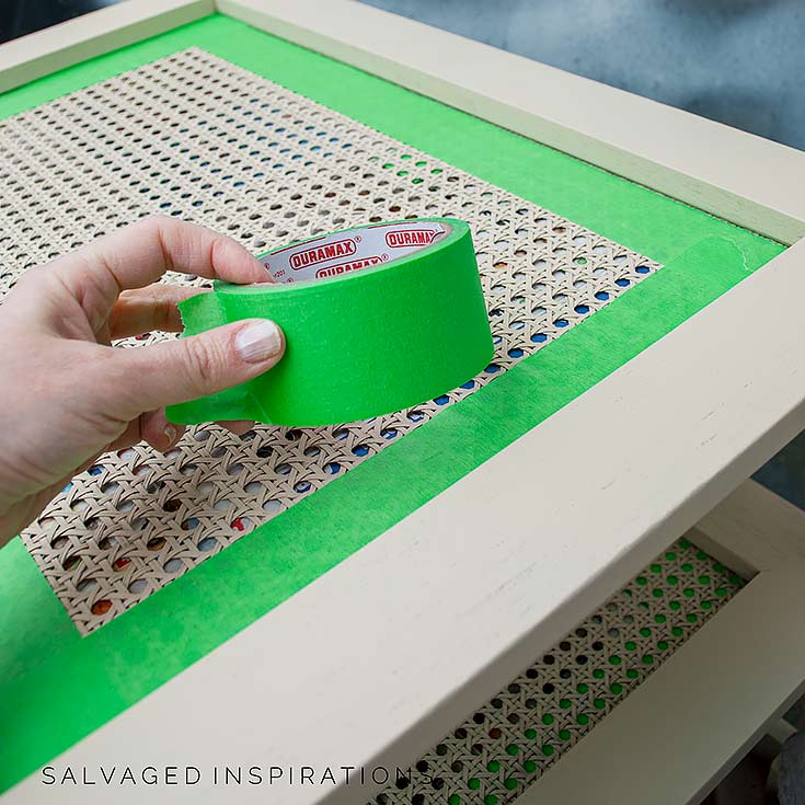 Masking Off Cane w Green Painters Tape