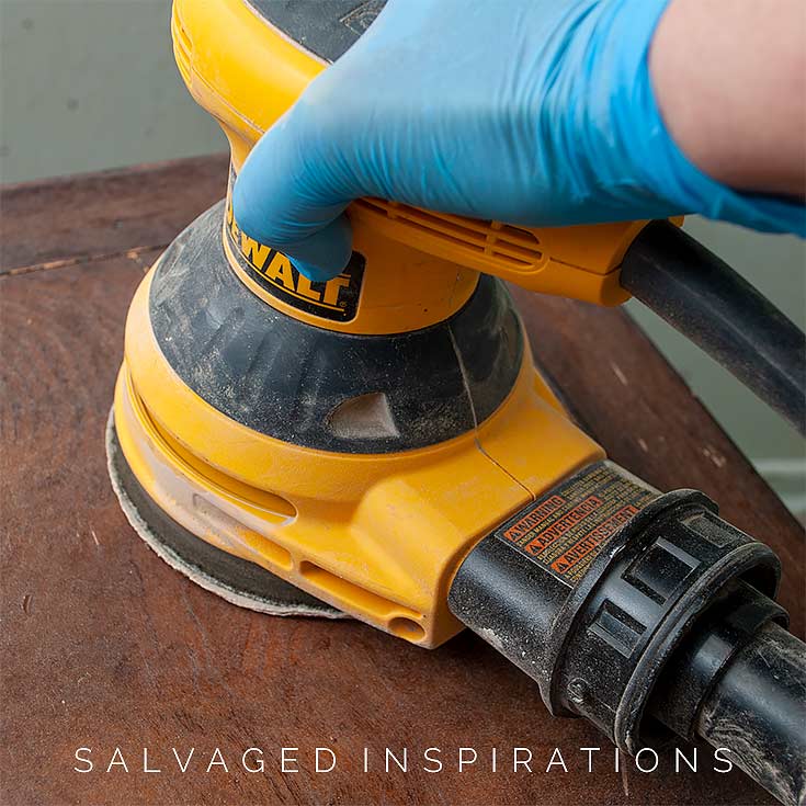 Sanding Top of Side Table