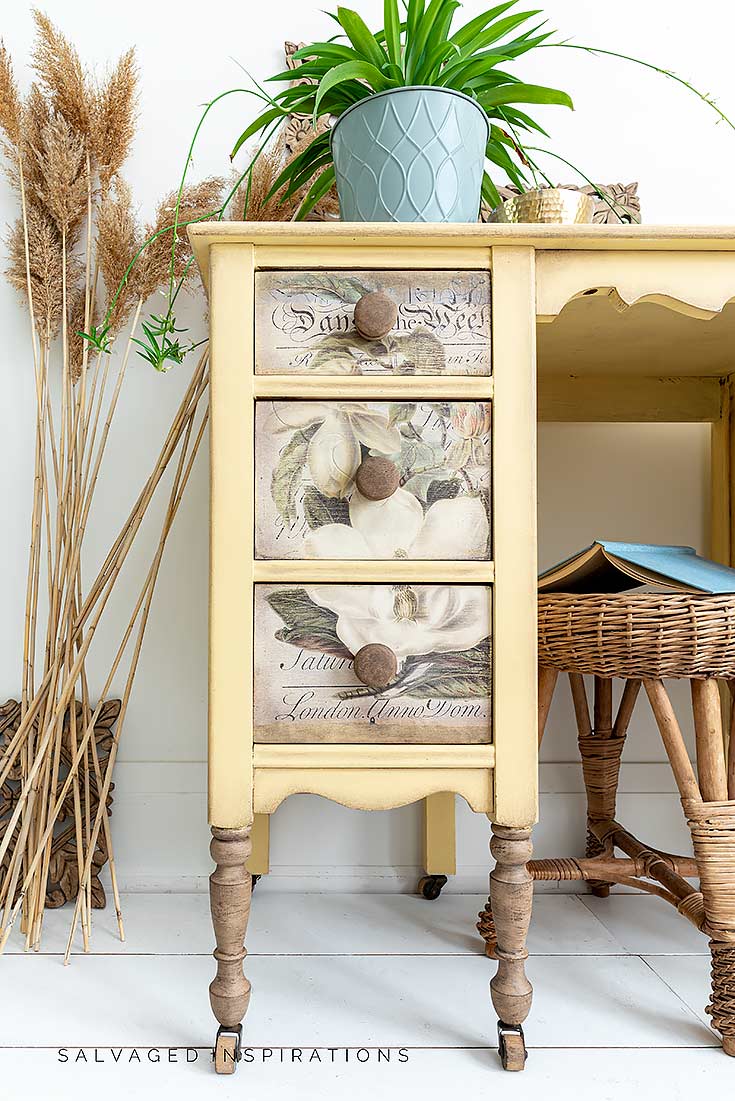 Faux Painted Wood Legs on Desk