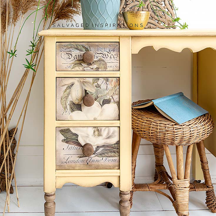Magnolia Garden Transfer On Desk Drawers IG