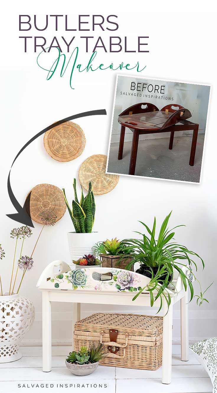 Butlers Tray Table Makeover Before and After