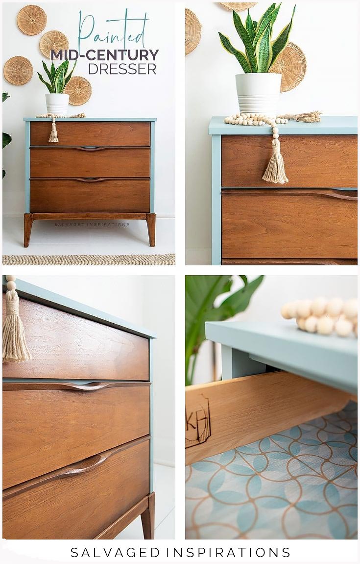 Painted Mid-Century Dresser Collage