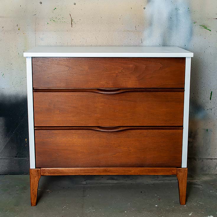 Primed Mid Century Dresser
