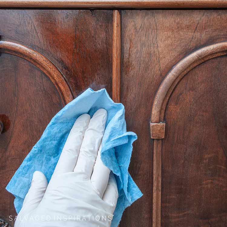 Applying Hemp Oil To Vintage Wood Cabinet IG