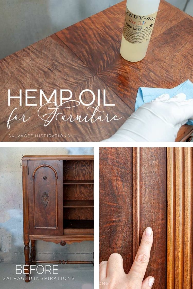 Before Collage for Burl Vintage Cabinet