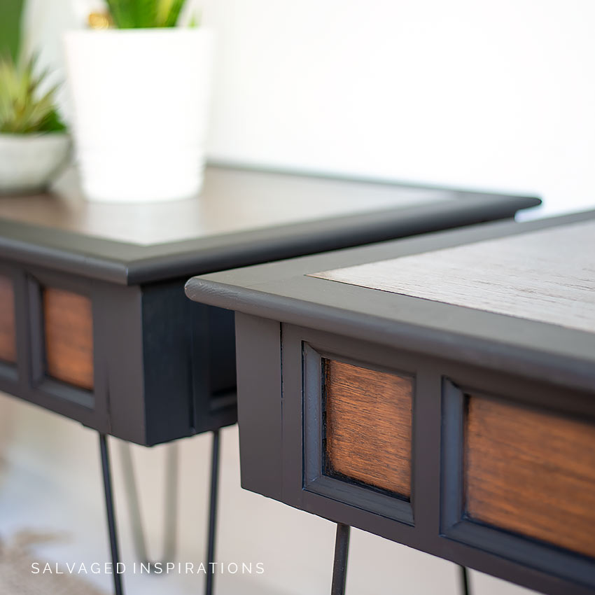 Close Up of Painted And Stained Side Tables IG