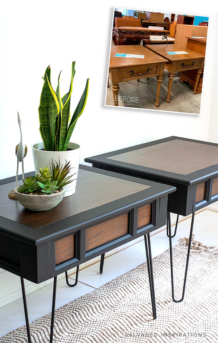 Hairpin Table Legs Makeover Before and After