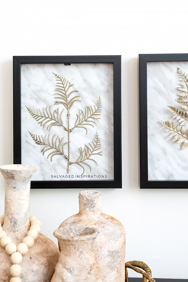 Painted Faux Ferns in Dollar Store Frame