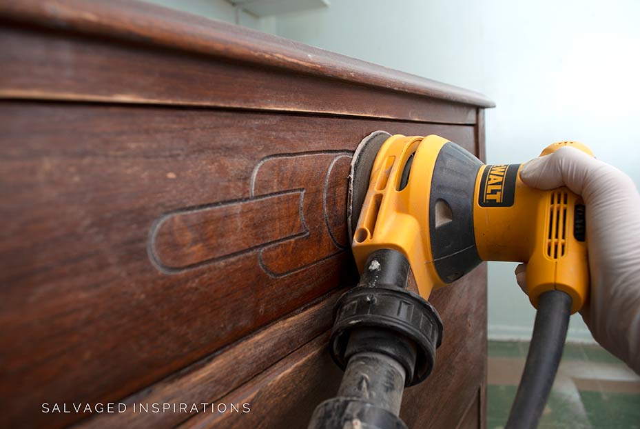 Scuff Sanding Vintage Dresser