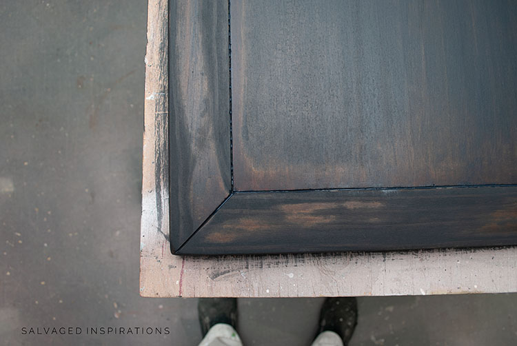 3 coats of Black Wash on Table Top