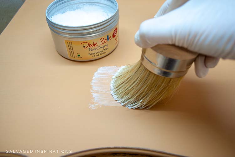 Clear Waxing Painted And Distressed Cabinet