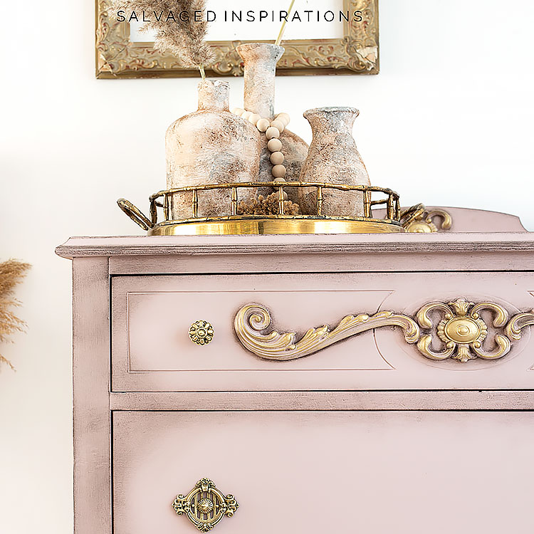 Close Up of Tea Rose Vintage Dresser IG