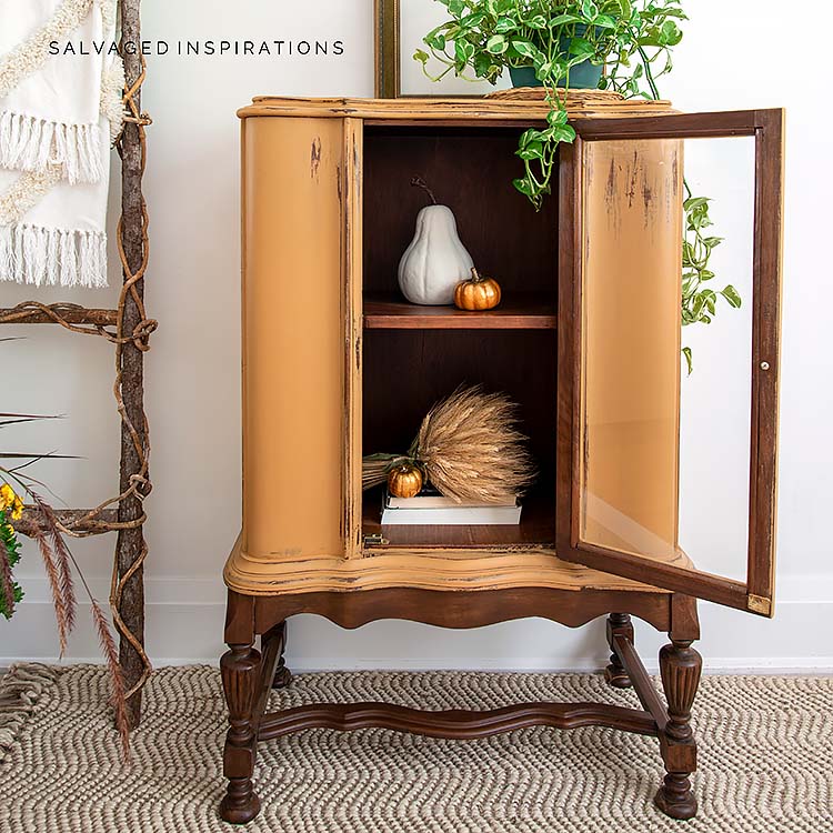 Distressed Painted Cabinet Open IG