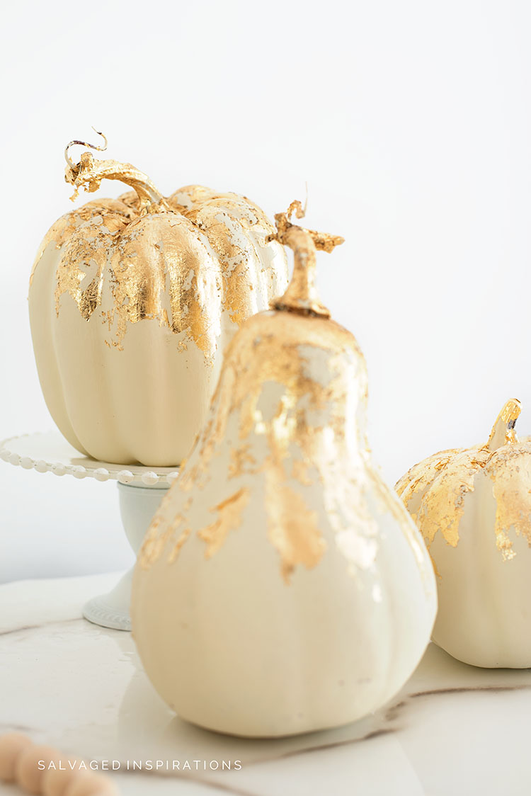 Gold Leafed Painted Pumpkins