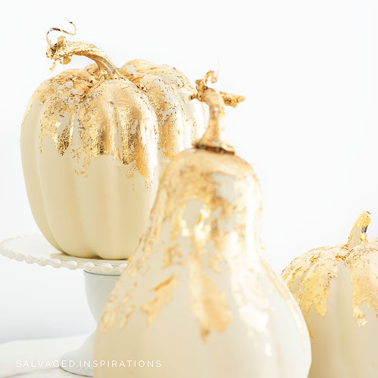 Gold Leafed Painted Pumpkins IG