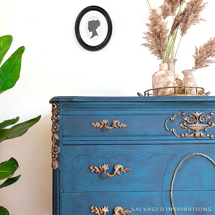 Gold And Blue Vintage Dresser IG