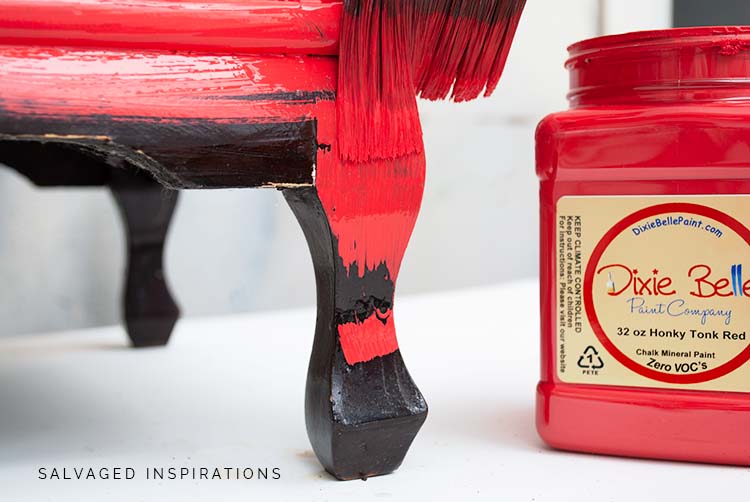 Painting Trunk in Honky Tonk Red