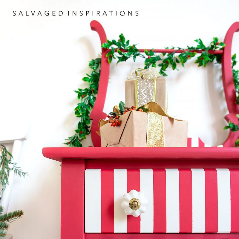 Close Up of Stripe Painted On Furniture IG