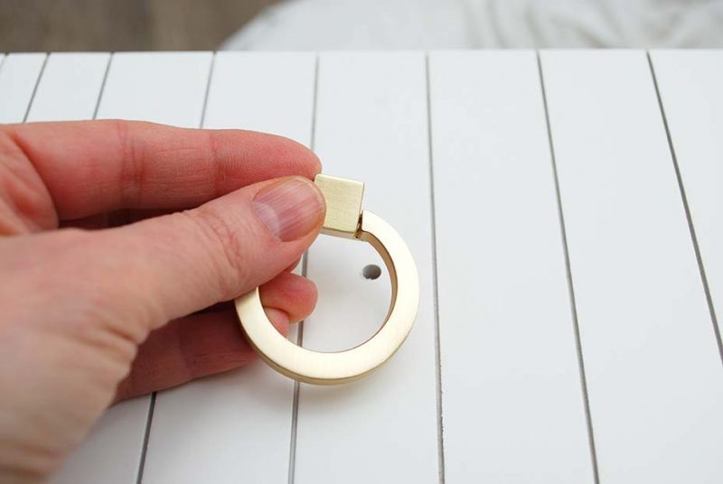 Adding Hardware on Dresser Drawers