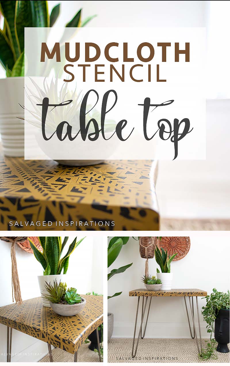 Mudcloth Stencil Table Top PIN