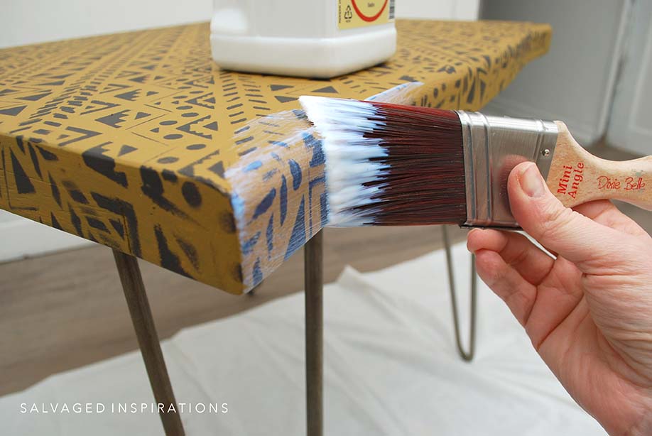 Topcoating MudCloth Table w Poly