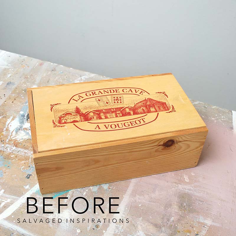 Salvaged Wine Box Before