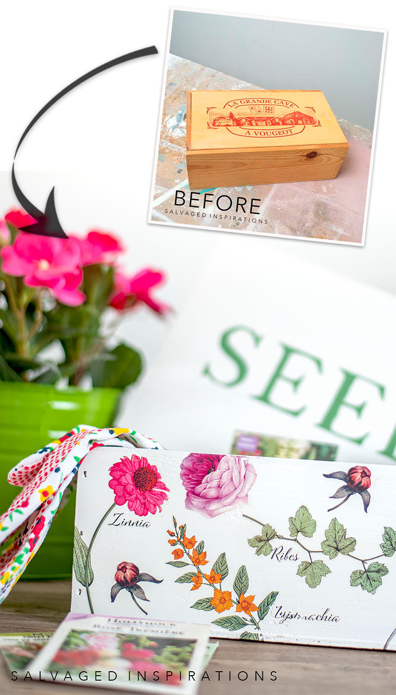 Salvaged Wood Wine Box Before and After