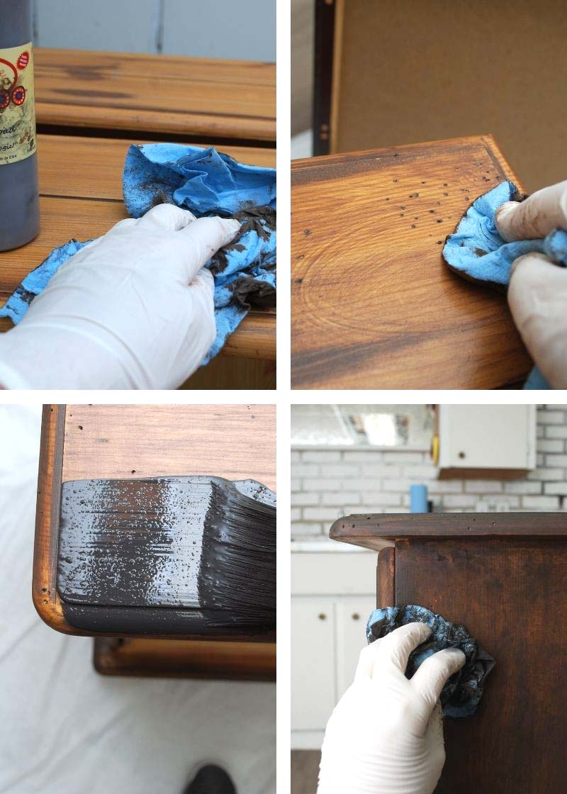 Stain and Paint Washing Map Cabinet