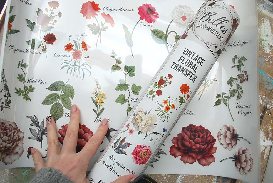 Vintage Floral Transfer