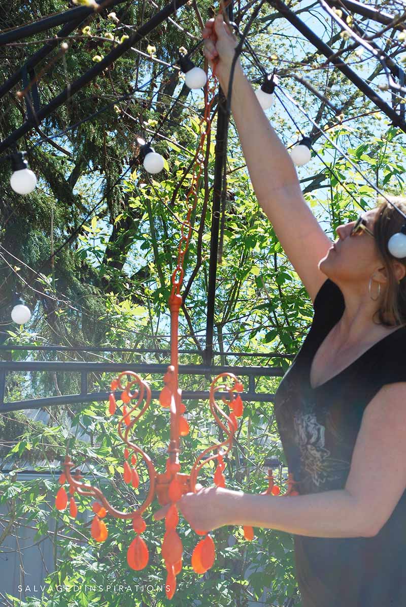 Hanging Painted Chandelier