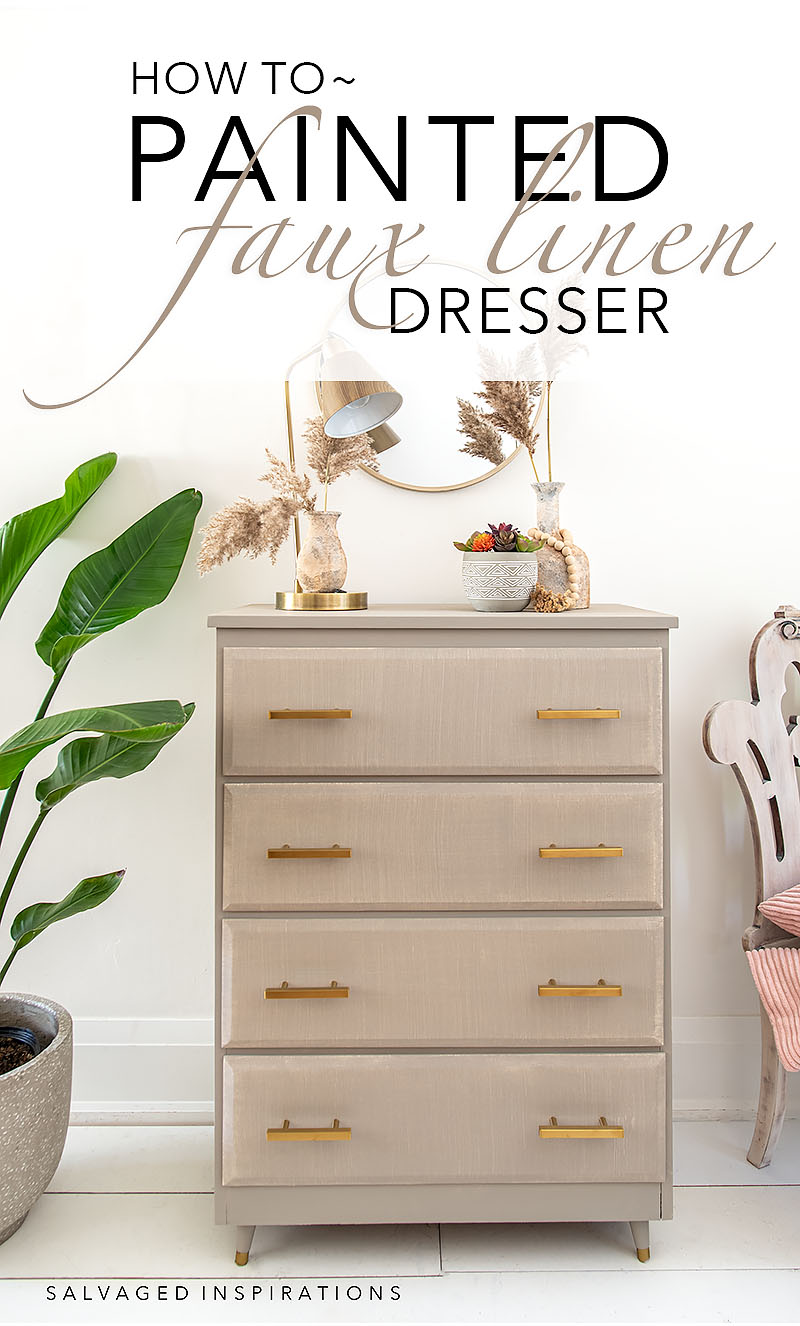 How To ~ Painted Faux Linen Dresser PIN