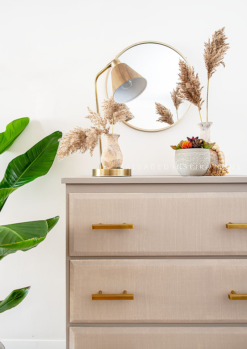 IG Close Up of Faux Linen Paint Finish on Dresser