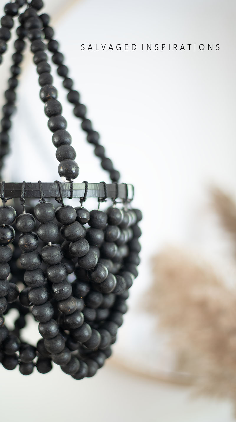 Side View of Bead Chandelier DIY