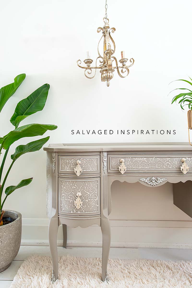 Damask Raised Stencil Desk