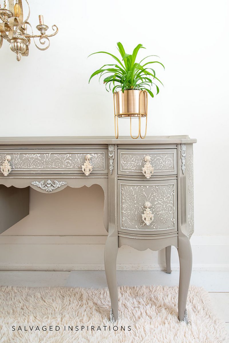 PAINTED VINTAGE DAMASK DESK