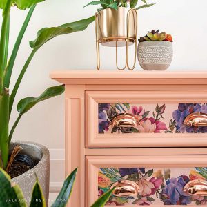 Decoupaged Nightstand Drawers Close Up IG